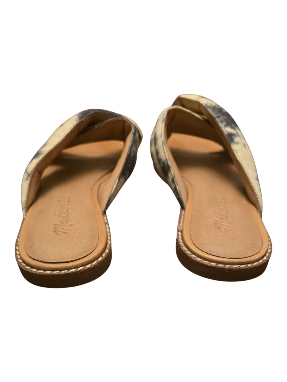 Madewell The Skyler Blue White Tie-Dye Puff Strap Sandal Size 6.5